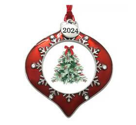 87109-2024-06 Studio Decor Picture Frame Ornament Circle Onion Removable Date 24 Christmas Tree Gift Diy 2 Inch
