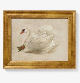 Studio Mcgee 740459126738 New 10 Inch X8 Christmas Swan Framed Wall Art Threshold Target
