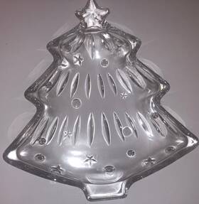 Studio Nova 020911626137 Nib Glass Yuletide Spirit Candy Plate/dish Christmas Tree Thick