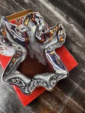 Studio Nova 641265016629 Silver Shine Angel Christmas Candy Dish In Box