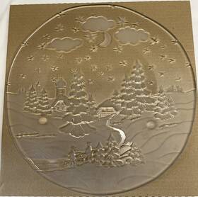 Sa532 Studio Nova Sa532/310 Glass Cake Plate 15 Inch Christmas Winterland Snow Scene Never Used