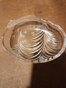 Wy258 Studio Nova Wy258/257 Starry Night Vintage Clear Glass Christmas Tree Tidbit Bowl
