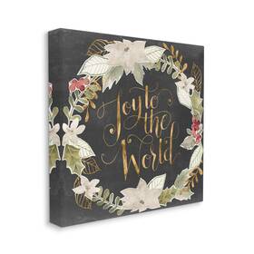 Stupell Industries 196216000856 Joy To The World Chic Christmas Wreath Red Holly Designed By Grace Popp Canv