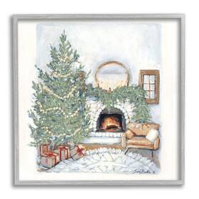 Stupell Industries 196216764468 Cozy Christmas Night Gifts Decorated Fireplace Hearth Design By Sara Baker