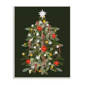 Stupell Industries 196216776270 Jovial Christmas Tree Decorated Ornaments Poinsettia Flowers Design By Laura