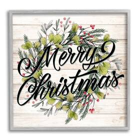 Stupell Industries 197081591760 Merry Christmas Botanical Wreath Framed Wall Art Design By Kim Allen