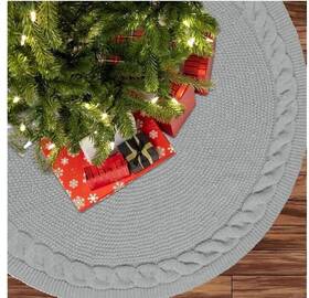 Skirt24 Stxwkj 763559798285 Christmas Tree Inches Grey Knitted Skirtthick Yarn Kint Ski