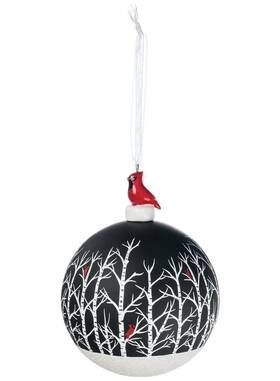 Sullivans 023271954230 4 Inch Christmas Tree Ball Ornament With A Sparkly Snowy Bottom Trees Red