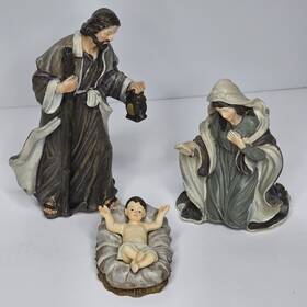 Pn1861 Sullivans Holy Family Nativity Mary Joseph Jesus Retro Christmas Decor 4-6 Inch