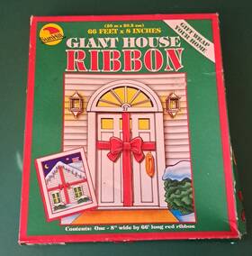 B610 Sun Hill Jumbo Christmas Bow Giant Red Ribbon Car House 66ft X 8 Inch Vintage 1992 Yard Decor