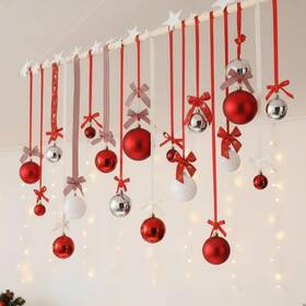 Suncalla Lic-suncalla-4632 18 Pcs Christmas Wall Hanging Decor With Light Wooden Branch Plasti
