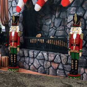 Sunnydaze 819271029968 Kristoff The Christmas Nutcracker Soldier - 2 Statues 37 Inch By