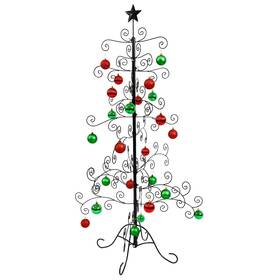 Hmi-665 Sunnydaze Decor Noelle Indoor Black Metal Christmas Ornament Tree - 5 Ft By