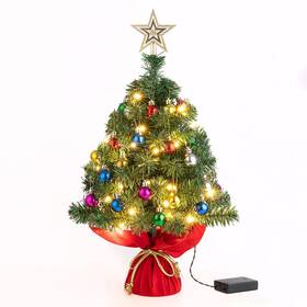 Sunnyglade 747356576802 22inch Tabletop Christmas Tree Mini Artificial With 30 Led Lig