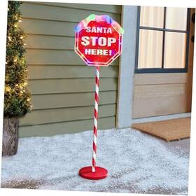 Sunnypark 768420564495 Christmas Santa Stop Here Lights 40-inch Pre-lit Yard Decorations