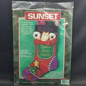 18116 Sunset Dimensions Inc 1997 Sealed Tom-tom Cat Stocking Kit By Cynthia Rose 15 Inch Christmas