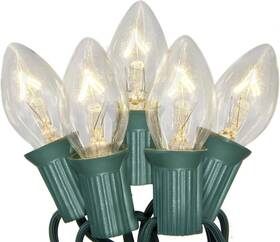 14540679 Sunsgne C7 Christmas Lights 25ft Outdoor String With 27 Clear