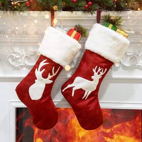 Supmlc 435313189913 Christmas Stockings 2 Pcs 18 Inches Burlap With Large P