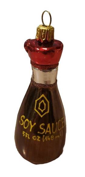 32272 Sur La Table - Soy Sauce Blown Glass Christmas Ornament Hand Made In Poland