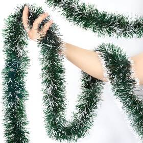 Xam-04-1 Surcvio 50ft Christmas Tinsel Garland Green Metallic Twist For Tree De