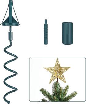 Topper003 Svecpoyp Christmas Tree Topper Holder - Twist-on Holiday Universal Standard Green