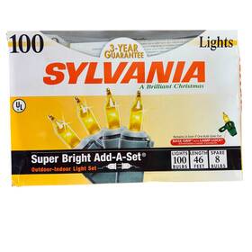 Sylvania 803993612195 Vtg Christmas Lights 100 Outdoor Indoor Gold Lot Of 4 Super Bright Htf