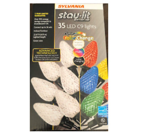 Sylvania Stay-lit Platinum Indoor Outdoor Christmas Light 35 Led C9 Lights