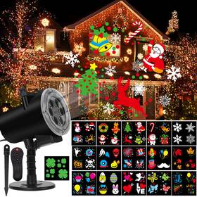 Syslux 605380981156 Holiday Projector Light Halloween Christmas Lights 16 Hd Slides Le