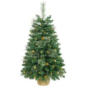 Szcxtop 734900798605 3ft Pre-lit Artificial Christmas Tree 100 Pvc Branches Tips 20 Flowering Pine