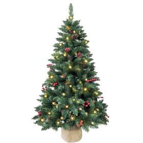 Ds-dz240ac0150c Szcxtop 4ft Pre-lit Christmas Tree Artificial Pine 300 Pvc Branches Tips With 20 Red