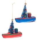 T2461 Kurt Adler Red And Blue Boats With Trees 086131464065