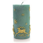Ta211 Christmas Gold Reindeer Candle Wax Seafoam Snowflake 720260379257