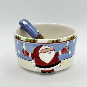 Ttu-05549 Tabeltops Umlimited Tabletops Unlimited 2 Pc Dip And Mix Set Hand Crafted Painted Christmas Santa