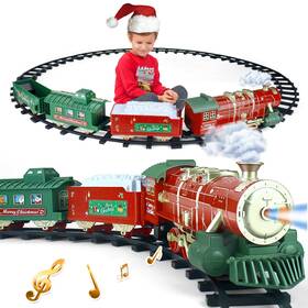 3181a Tacsnake Train Set Christmas Tree Toys For Boys With Smokes Lights And Sound