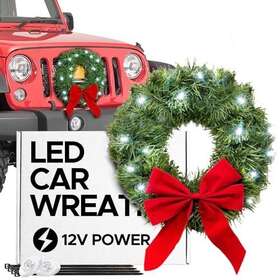 Tactik 196456786503 Led Car Wreath With Lights - 2023 Christmas Decorations Christma
