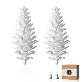 Pcw02 Tagtek Pinecone Ornaments Handmade Metal Pinecones White Christmas Decor Table Of