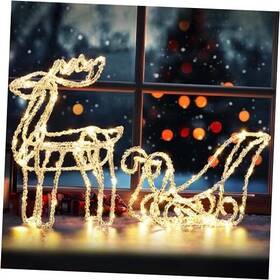 Dd-4.5-ip-100led-c-ww-d Taizhou City Dadi Light Decorations Co. Ltd. 3d Reindeer Sleigh Christmas 100 Leds Indoor Up