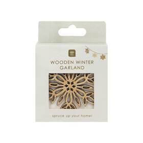 Talking Tables 052715137576 Wooden Snowflake Christmas Garland - 6.5ft Eco-friendly Xmas Decorations Rus