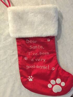 7126 Tallon Santa Iftve Been A Good Doggy Christmas Stocking Presents With Paw Print Desi