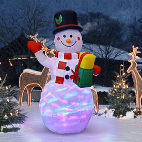 Tangkula 798470371378 5 Ft Christmas Inflatable Snowman Outdoor Blow Up Xmas Decorations With Built-i