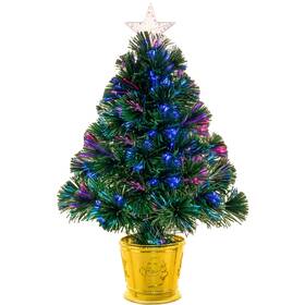 Yxkup4928710txct Taokftly 24inch Green Fiber Optic Christmas Tree Pre-lit Artificial Mini Tr
