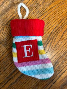 051039679 Target Wondershop Monogram Letter E Mini 8 Inch Rainbow Christmas Stocking