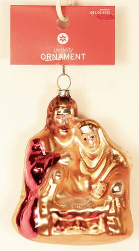 051066331 Target Glass Nativity Scene Ornament 4.5 Inch Mary Joseph Baby Jesus Christmas New