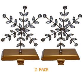 Target 191908861166 2 Set Wondershop Gold Christmas Stocking Holders Metal Jeweled Snowflakes