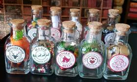 Target 194356205759 Christmas 10 Mini Potion Collectible Bottles Decor Coal List Jingle Bells