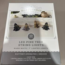 Target 198101854582 8ft Christmas Pine Tree 10 Led Battery Operated String Light Wondershop