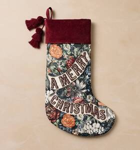Target 199268044038 John Derian Merry Christmas Floral Stocking
