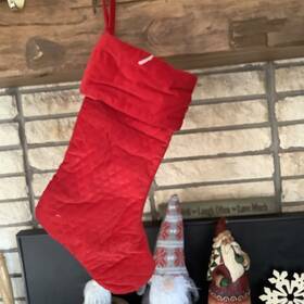 Target 490510308633 Christmas Stocking Retired Red Velvet Diamond Quilt