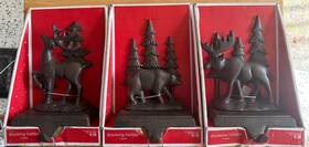 Target 490510309050 Lot Of 3 Christmas Stocking Holder S-bear Deer Moose - Rustic New
