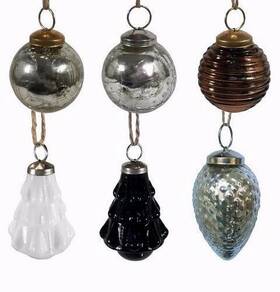 Target 490510618732 Decor Christmas Glass Ornament Set 6 Ct Nib